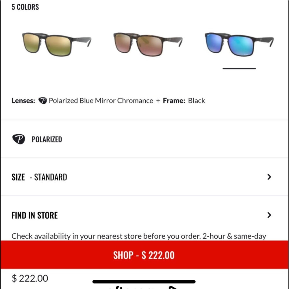 Men’s Ray-Ban Chromance Sunglasses